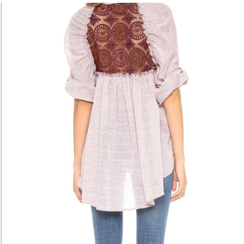Free People Put Your Back into it Tunic Striped Cotton Lightweight oversized M